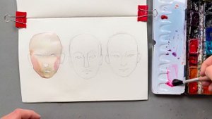 Как реалистично передать цвет кожи акварелью | Тон кожи | Цвета для написания акварельного портрета