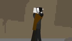 Brown Cameraman Hug Tv Woman | Animation