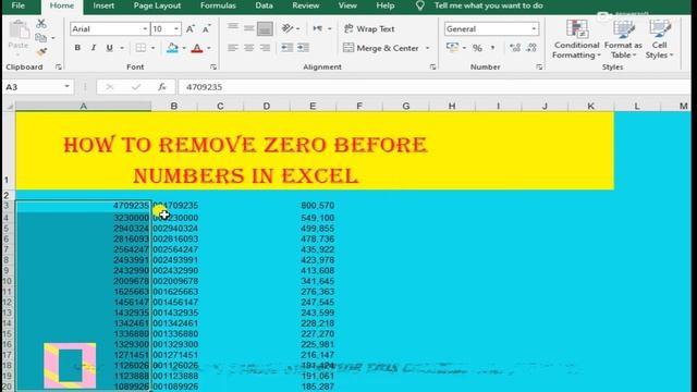 How to remove zero before numbers in excel смотреть онлайн