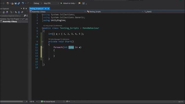 For Each Loop in Unity C# in Hindi |Unity C# Tutorial Series |Part 13
