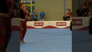 Dog dancing Gypsy.Пёс танцует цыганочку вместе с хозяйкой.#Конкурс_с_собаками#/