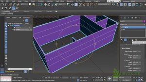 Создание стен в 3ds max ч.3. Модификатор Extrude выдавливать. Bevel скос. Интерьер. Курс. Урок 40