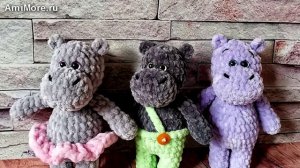 Амигуруми: схема Бегемотик Малыш | Игрушки вязаные крючком