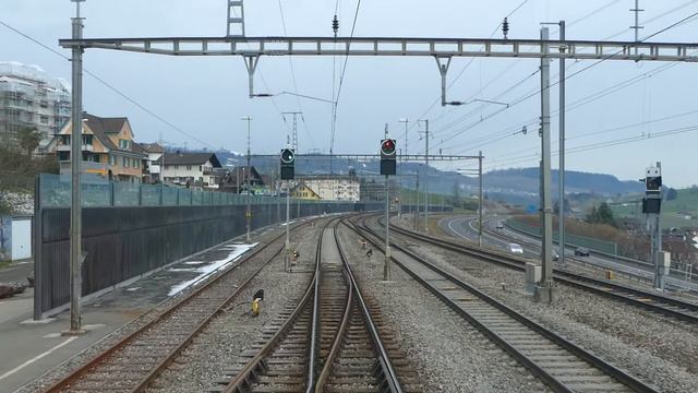 Путешествие на поезде в снегопад Беллинцона - Базеля (Швейцария)