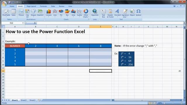 Microsoft excel training |How to Use the Power Function Excel