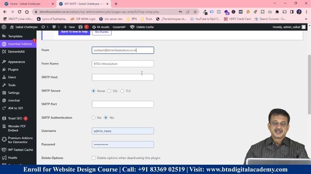 How to Send Emails from WordPress Website Contact Forms using SMTP | BTN Academy | Saikat Chatterje