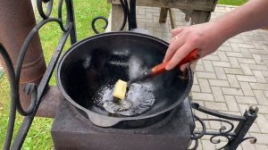 Чкмерули (курица в сливках) в казане