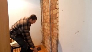 Установка маяков для штукатурки.(с помощью двух отвесов)