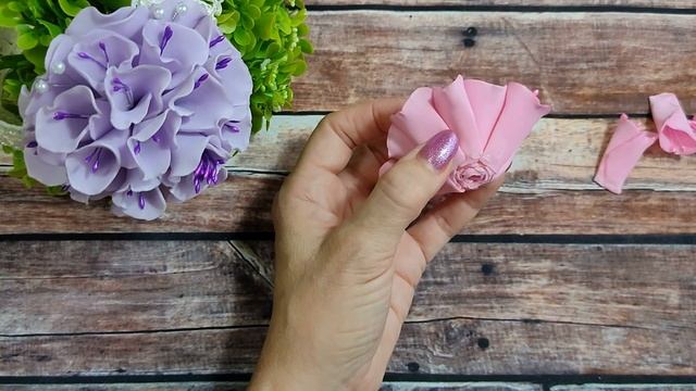 Повязка на голову с пышным цветком из фоамирана\Master diy канзаши