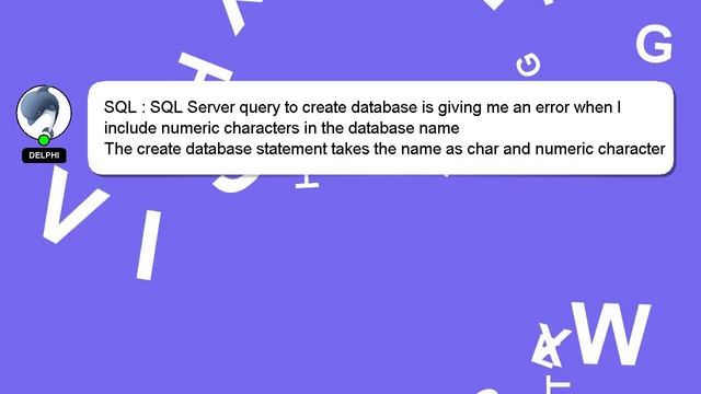 SQL : SQL Server query to create database is giving me an error when I ...