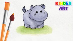 Как нарисовать милого бегемота