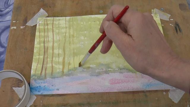 Рисуем Лесной массив губкой за минуту. Интересная техника. Bluebell wood, using sponge смотреть онлайн