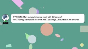 PYTHON : Can numpy bincount work with 2D arrays?