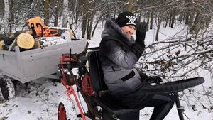На мотоблоке по снегу, за дровами!!!