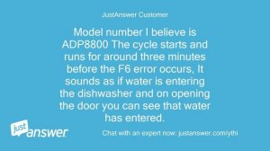 how do I cure a whirlpool dishwasher f6 error