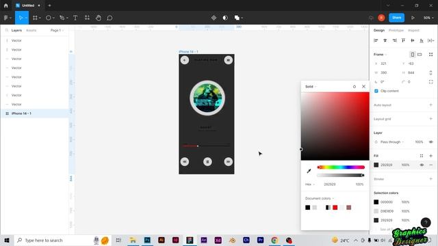 FIGMA TUTORIAL | S1 EP03 |  MOBILE MUSIC  APP  DESIGN  | FIGMA | APP DESIGN | For Beginners