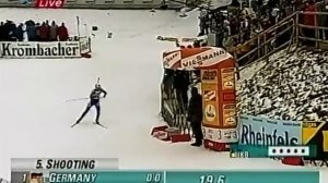 БИАТЛОН. ЧМ 2001. Поклюка (Словения). Женщины. Эстафета 4 х 7,5 км. (Eurosport).10.02.2001.