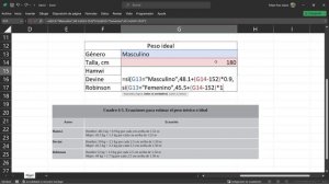 Cómo calcular el peso ideal en EXCEL | FORMULARIO PARA NUTRIOLOGOS