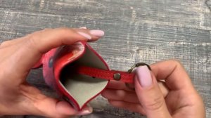 Красная ключница с яркими маками. ключница "Колокольчик" из натуральной кожи Eshemoda