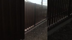 Автоматические откатные ворота и забор из евроштакетника