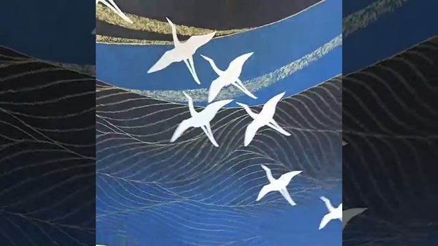 Даня Дунай Декор - панно, картина в интерьер "Журавли над морем" interior art