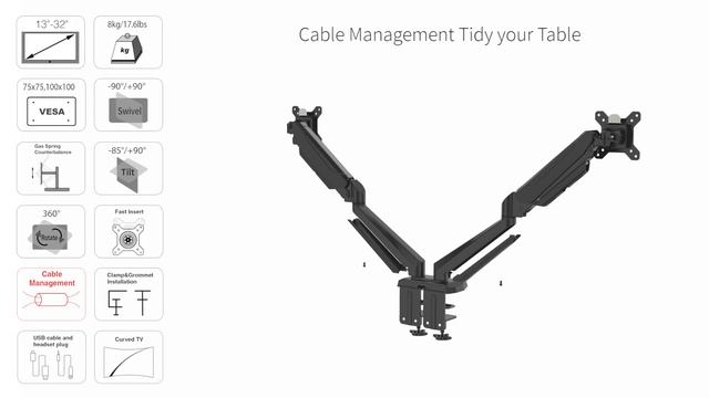 Flight™ Ergofly PRO PLUS Series Dual Monitor Arm смотреть онлайн