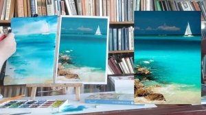 Мастер-класс "Море, яхта". #Море #живопись Акварель
