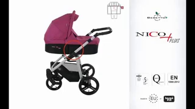 Универсальная коляска Bebetto Nico Plus люлька + прогулка смотреть онлайн