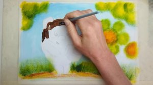 Рисуем Винни-Пуха гуашью.