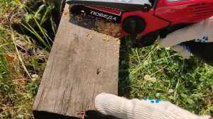 Тест №4 аккумуляторной цепной пилы Победа ПА 150