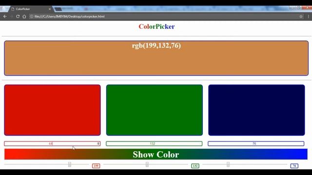 ColorPicker using HTML/CSS and JavaScript смотреть онлайн