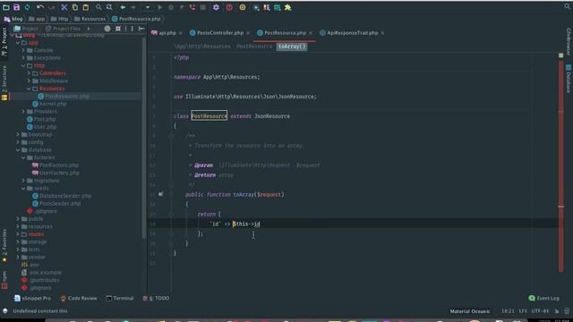 Laravel 5.6 Api with post man collection & test case lesson 8 transform data with api resource