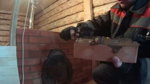 Строю баню. Обзор печи. Кладка перегородки. Часть 2