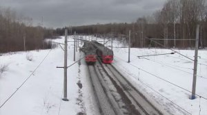 Уборка снега на железной дороге снегоочистителями "СТРУГ"