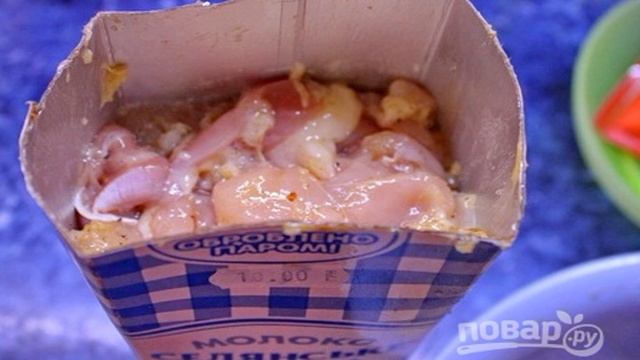 Куриный рулет в пакете из-под молока