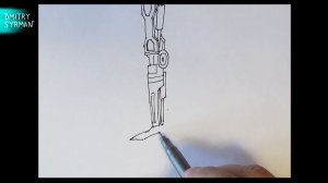Как нарисовать робота Терминатора, How to draw robot Terminator