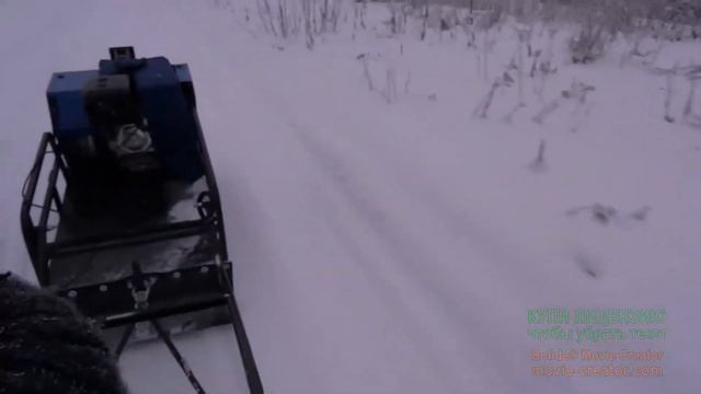 Едем по накатанной дороге на мотобуксировщике МУЖИК смотреть онлайн