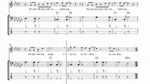 Simon & Garfunkel: The Sound of Silence -  Bass Tab with Play Along (Intermediate Level)