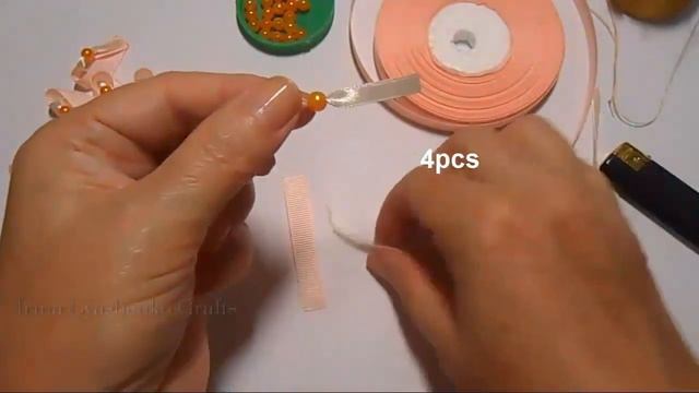 Plain narrow ribbon flower DIY/Простой цветок из узкой ленты МК/Flor de fita estreita РАР смотреть онлайн