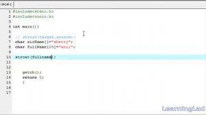 strcat String Concatenation Function in C Programming Language Video Tutorial