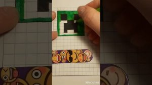 Рисуем и делаем наклейку КРИПЕРА из Minecraft по клеточкам!!!