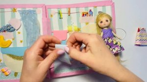 Куколка из ткани с одеждой. Домик для текстильной куклы из ткани и фетра.