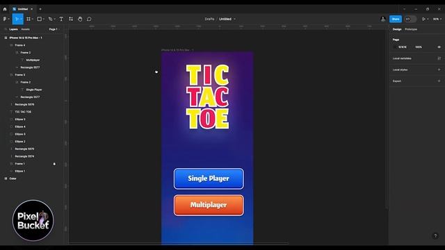 Figma Game Design: Creating a #TicTacToe Game UI | Figma Speed Art | @pixel.bucket
