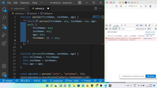 44 Javascript constructor and function constructor in Telugu