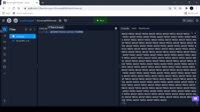 How to print hello world 1000 times in python!
