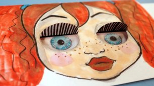 Рисуем куклу ПОППИ и ХАГГИ ВАГГИ в стиле Амонг Ас | 3 рисунка раскладушки | Poppy Playtime
