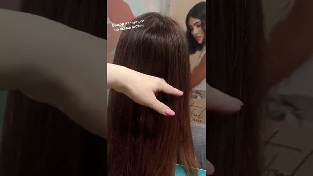 ВЫХОД ИЗ ЧЕРНОГО. Схема осветления аиртач, ближе к натуральному. #аиртач #мелирование #hairstyle
