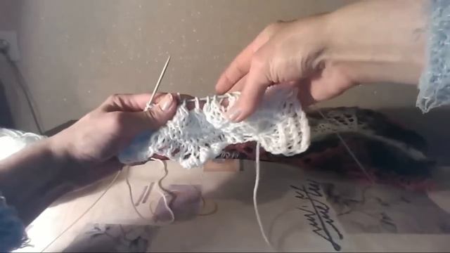 Ажурный палантин спицами - подробный мастер-класс! смотреть онлайн