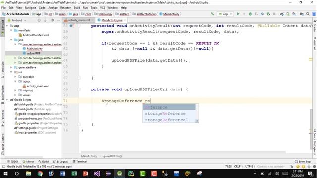Android Studio Tutorial - How to Upload PDF Files on Firebase Storage | Select PDF Files From Phone