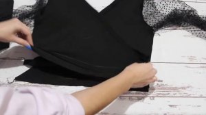 Как сшить платье с V-образным вырезом и фатиновыми рукавами